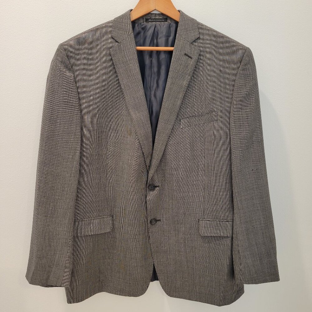 CALVIN KLEIN Men's Sport Coat Jacket Blazer ~ 100% Wool ~ Charcoal ~ 46R